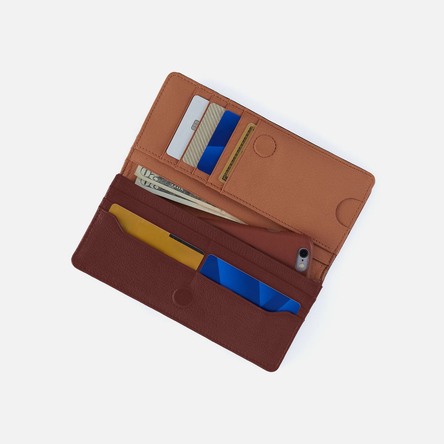 Hutton Large Wallet in Micrograin Leather - Brown Bear - Image 3