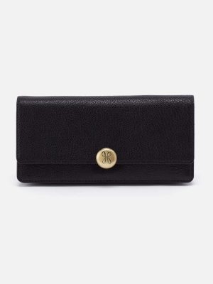 Hutton Large Wallet in Micrograin Leather - Black