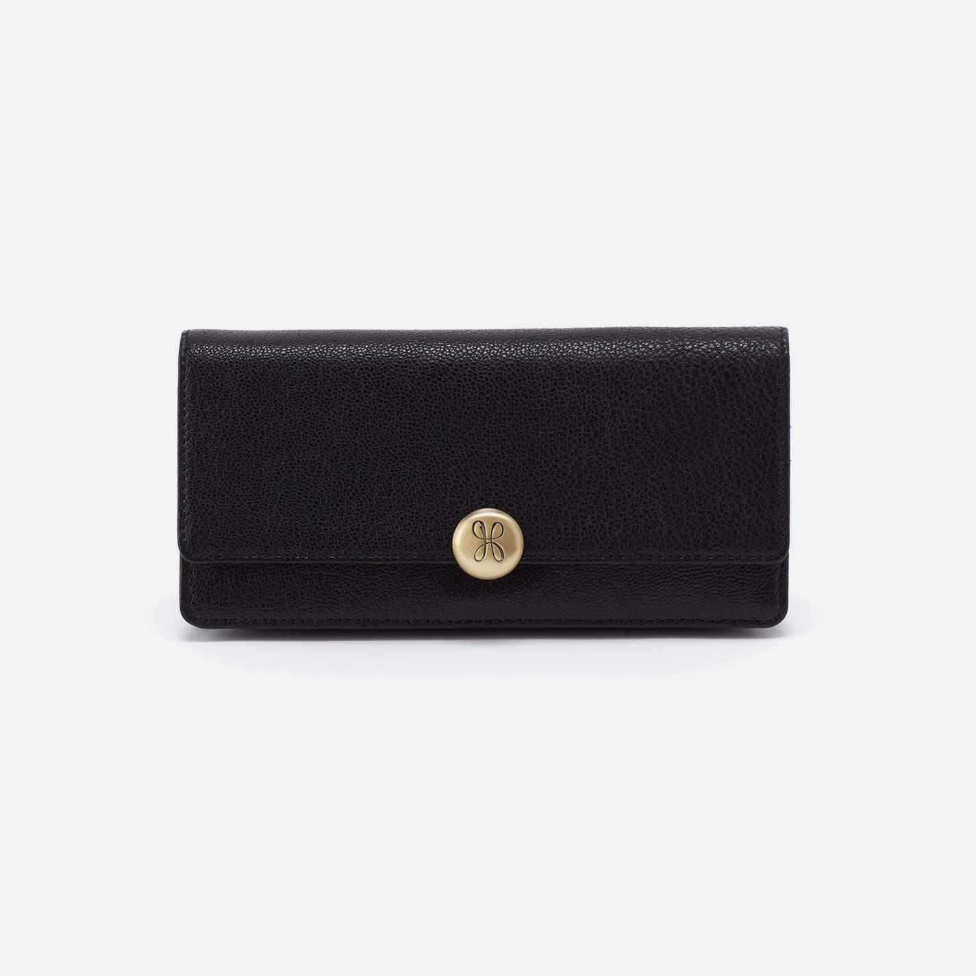 Hutton Large Wallet in Micrograin Leather - Black