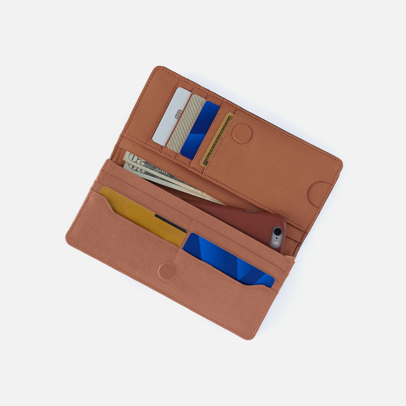 Hutton Large Wallet in Micrograin Leather - Glazed Donut - Image 3