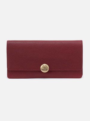 Hutton Large Wallet in Micrograin Leather - Red Dahlia