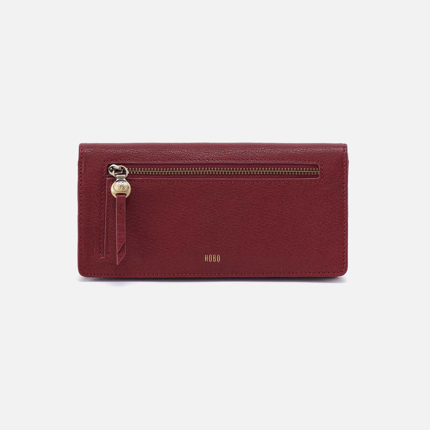 Hutton Large Wallet in Micrograin Leather - Red Dahlia - Image 4