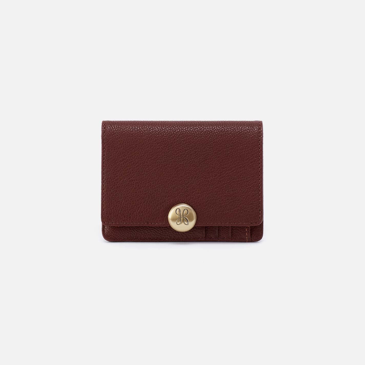 Hutton Small Wallet in Micrograin Leather - Brown Bear