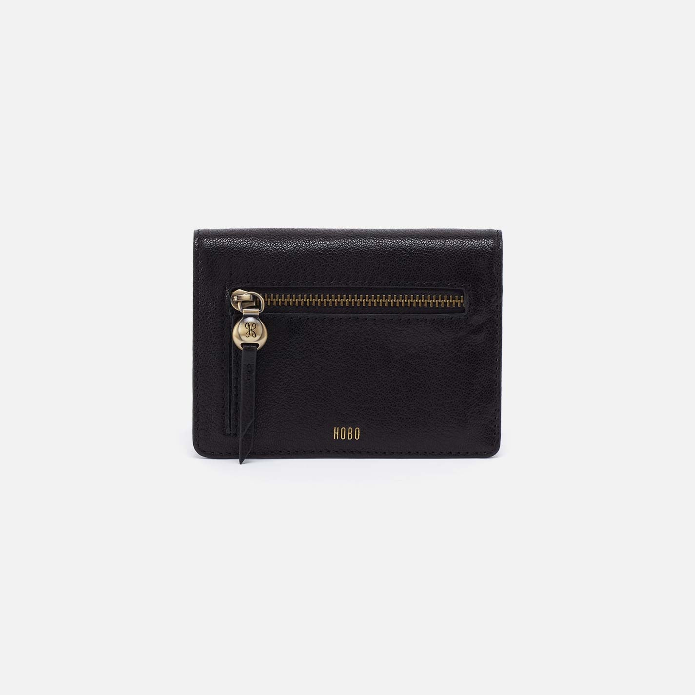 Hutton Small Wallet in Micrograin Leather - Black - Image 4