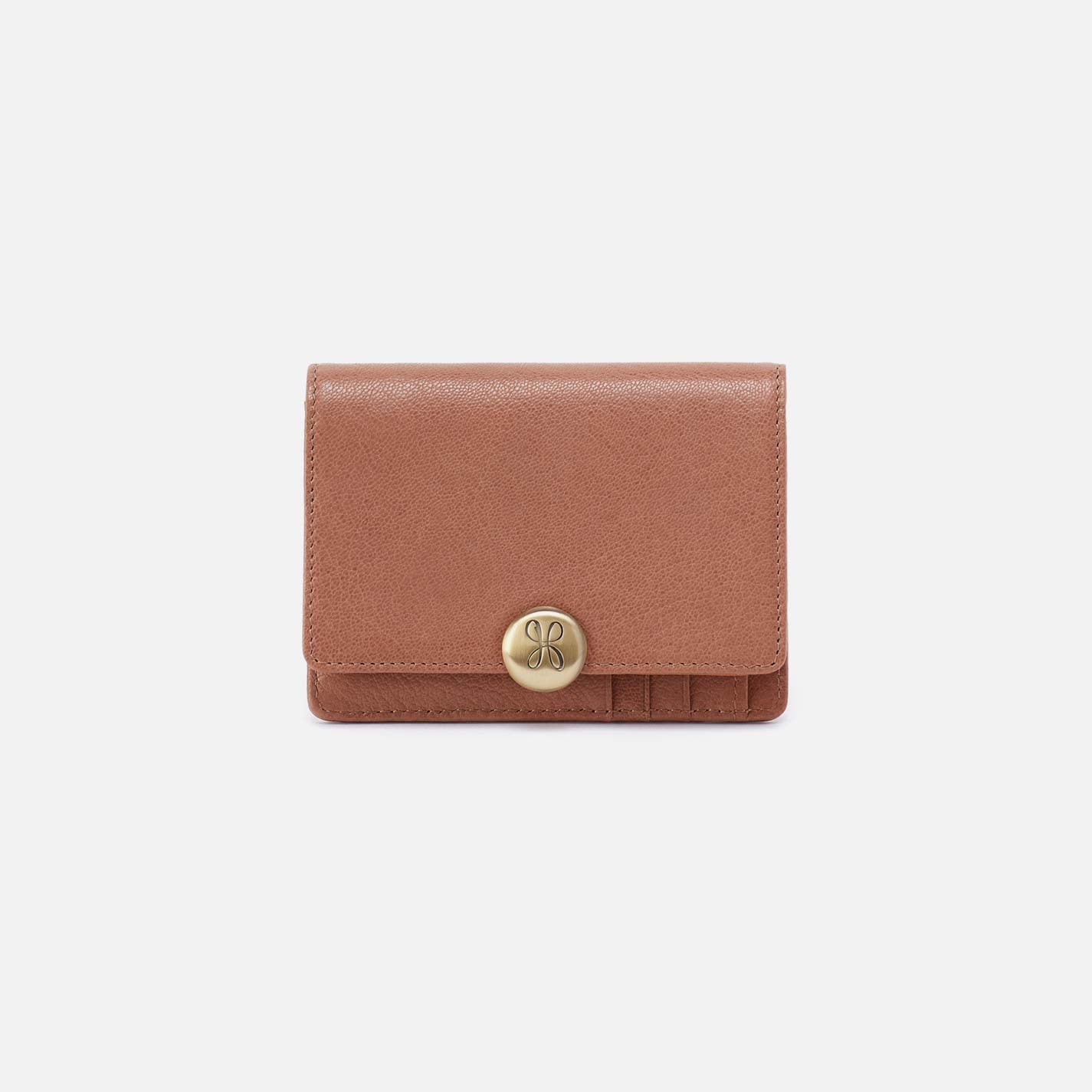 Hutton Small Wallet in Micrograin Leather - Glazed Donut