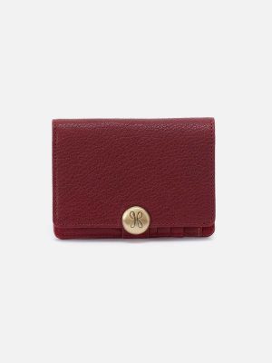 Hutton Small Wallet in Micrograin Leather - Red Dahlia