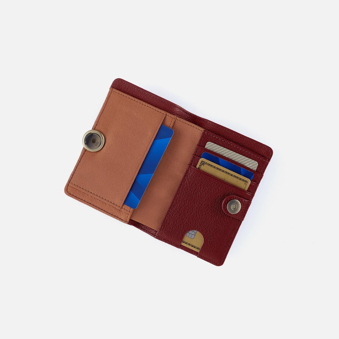 Hutton Small Wallet in Micrograin Leather - Red Dahlia - Image 3