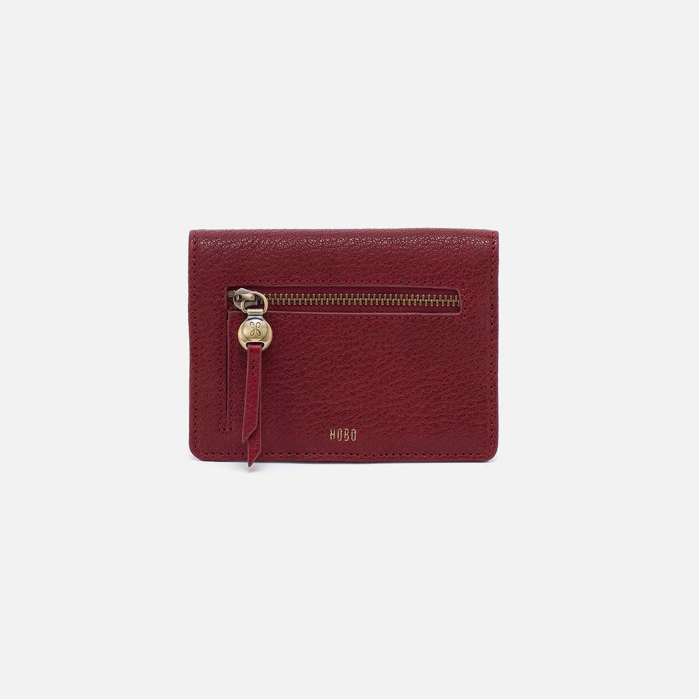 Hutton Small Wallet in Micrograin Leather - Red Dahlia - Image 4