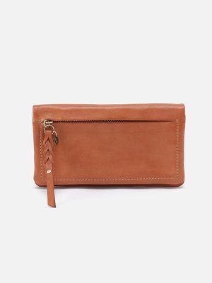 Lumen Continental Wallet in Washed Leather - Harvest Wheat