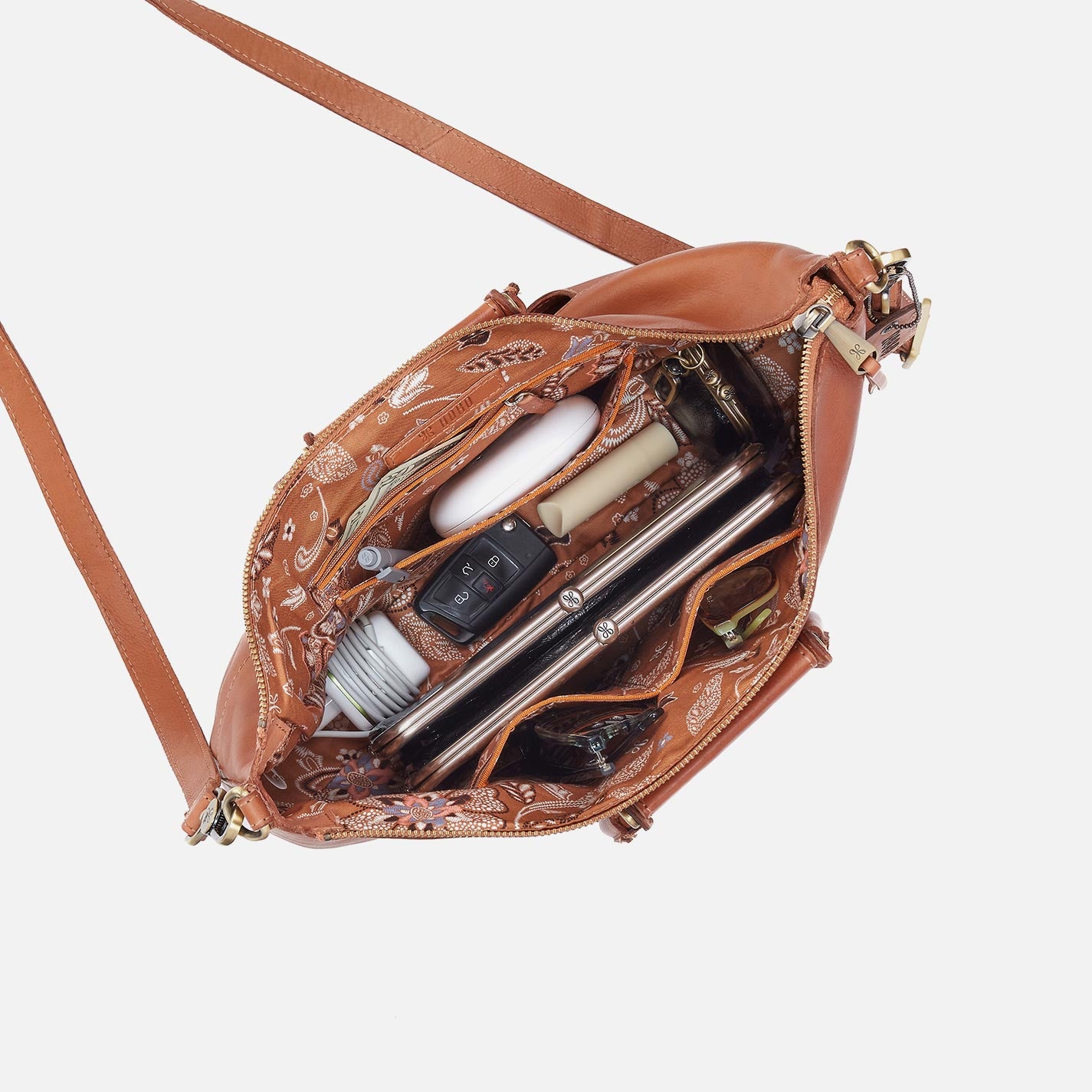 Sheila Large Crossbody in Washed Leather - Harvest Wheat - Image 3
