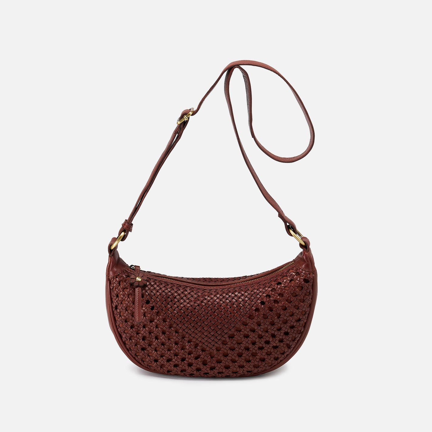 Hazel Sling In Woven Leather - Chestnut