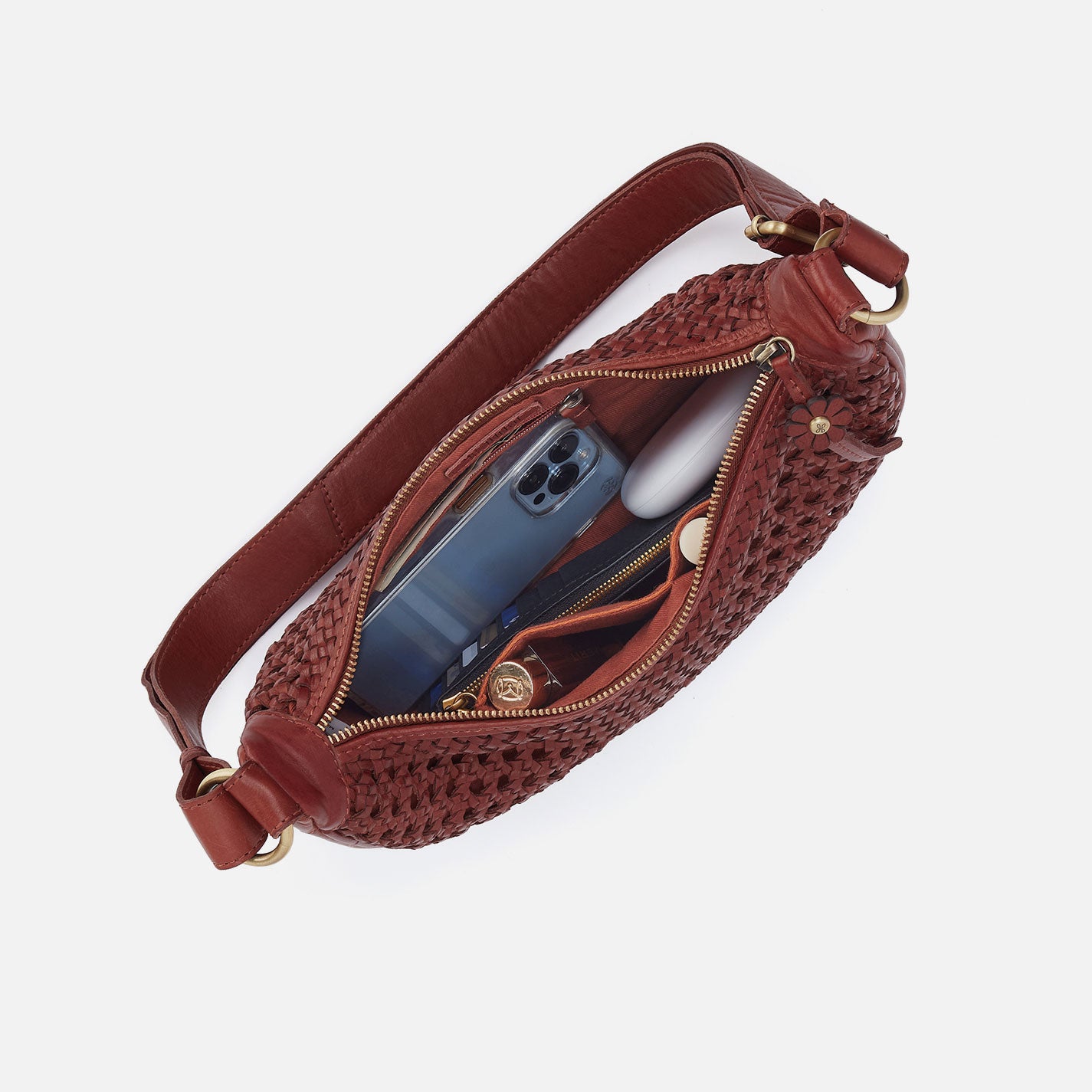Hazel Sling In Woven Leather - Chestnut - Image 4