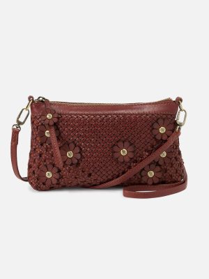 Darcy Crossbody In Woven Leather - Chestnut